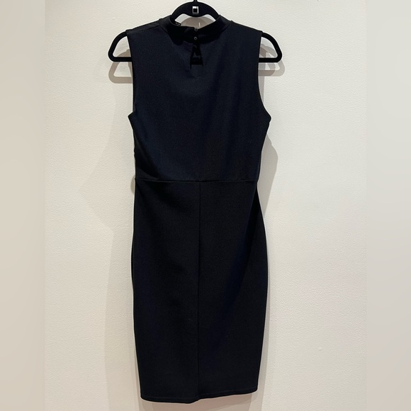 Black Mock Neck Mini Dress - Picture 3 of 4